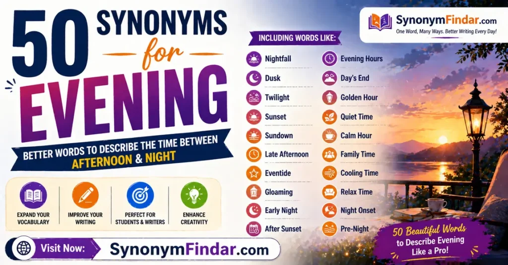 Synonyms for Evening: 50 Simple Words to Use Instead