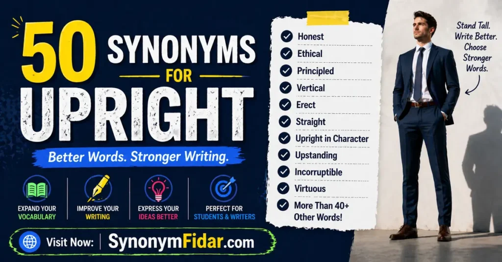 “synonyms for upright list infographic”