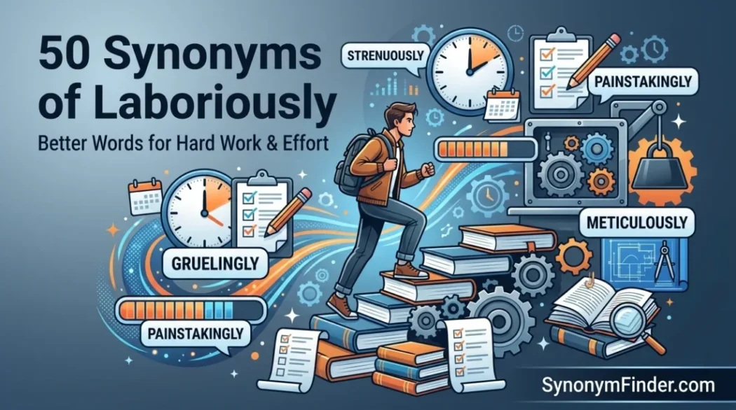 Synonyms of Laboriously