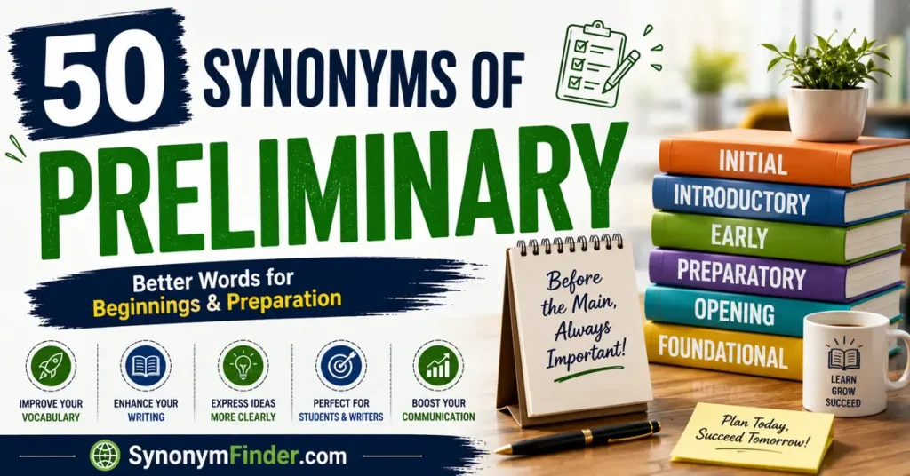 Synonyms of Preliminary