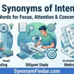 Synonyms of Intently